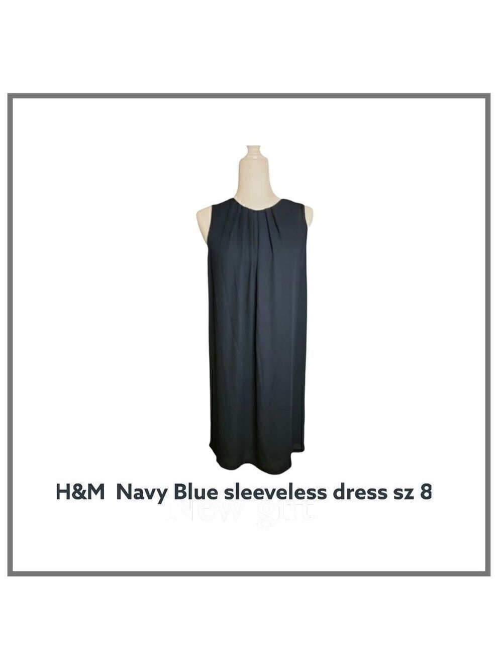 NWT H&M Navy Blue Sleeveless Dress Size 8